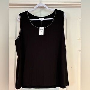 J. Jill Black Beaded-Trim Tank